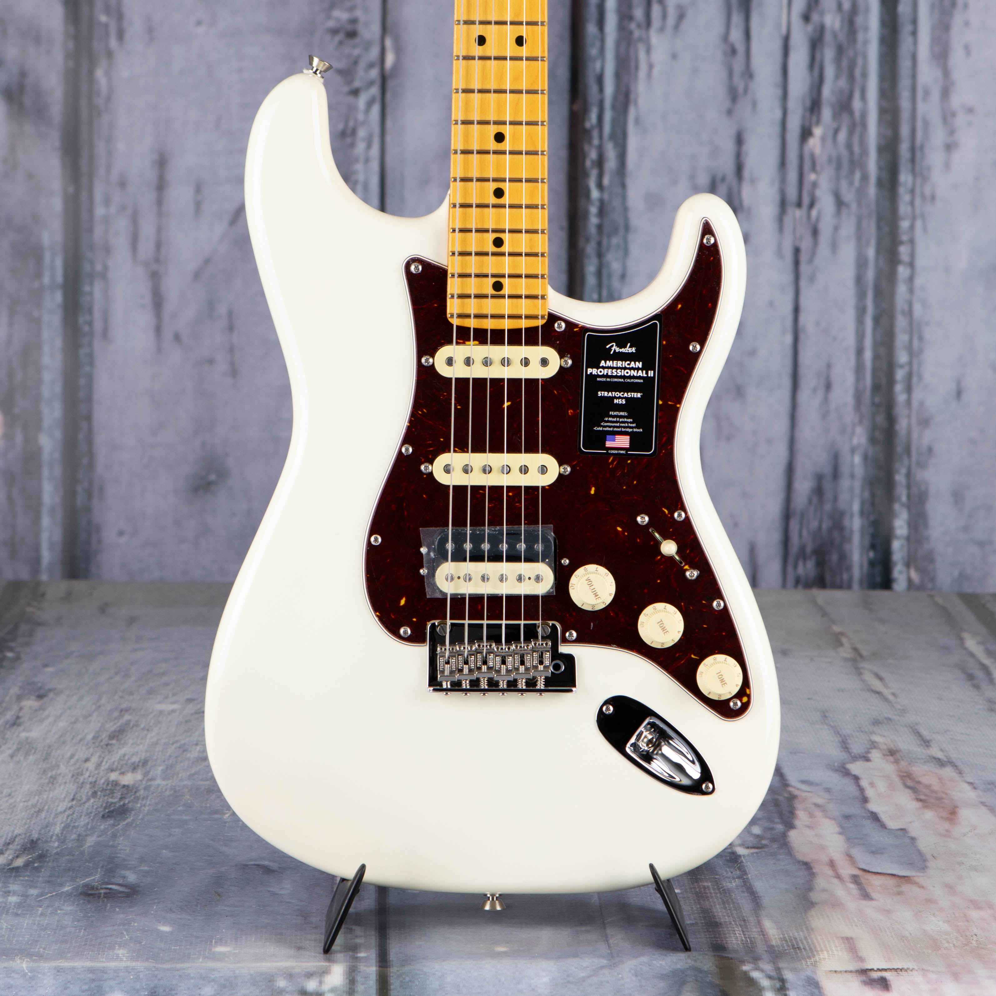 Fender American Professional II Stratocaster Electric Guitar, HSS, Olympic  White