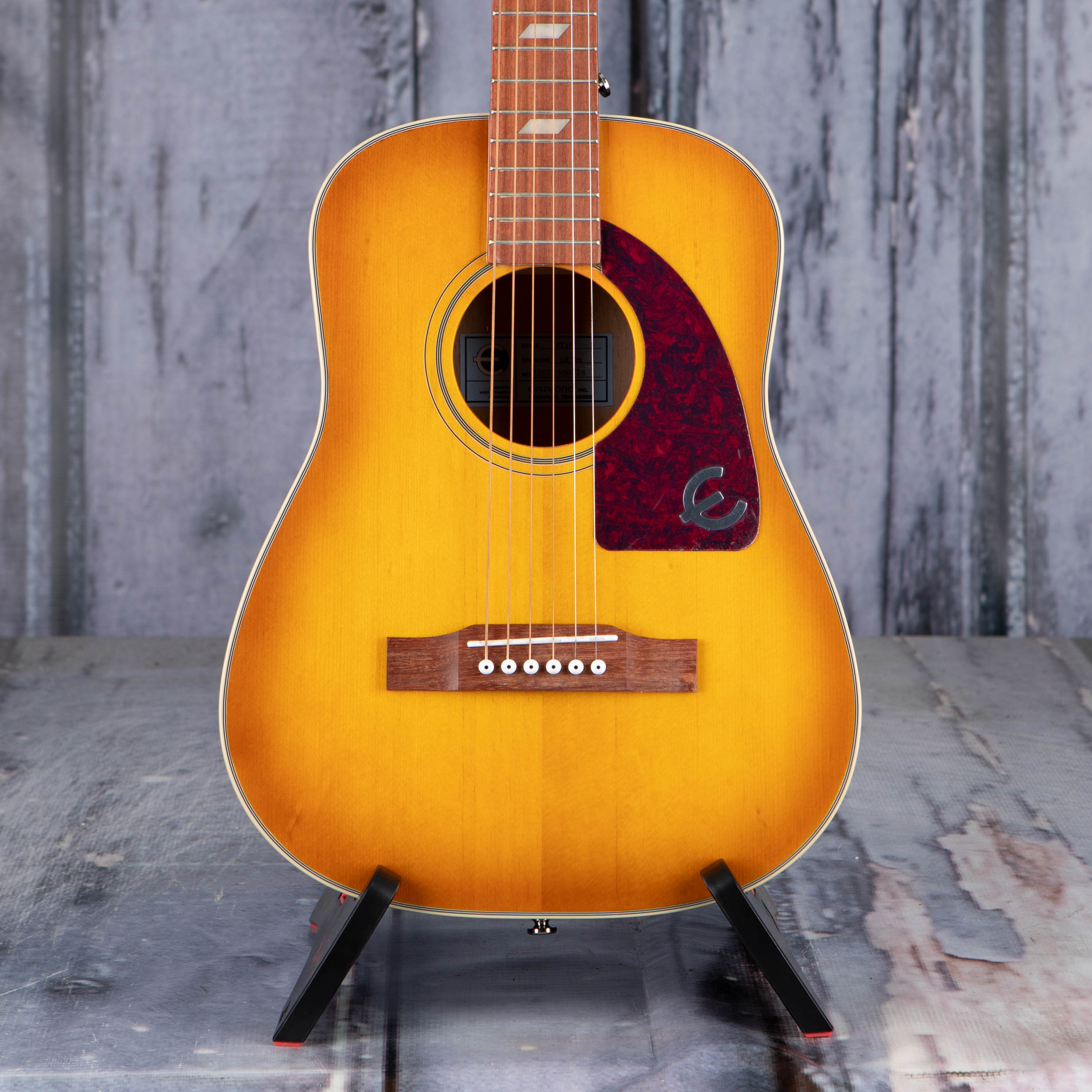 Epiphone Lil' Tex Travel Acoustic/Electric Guitar, Faded Cherry