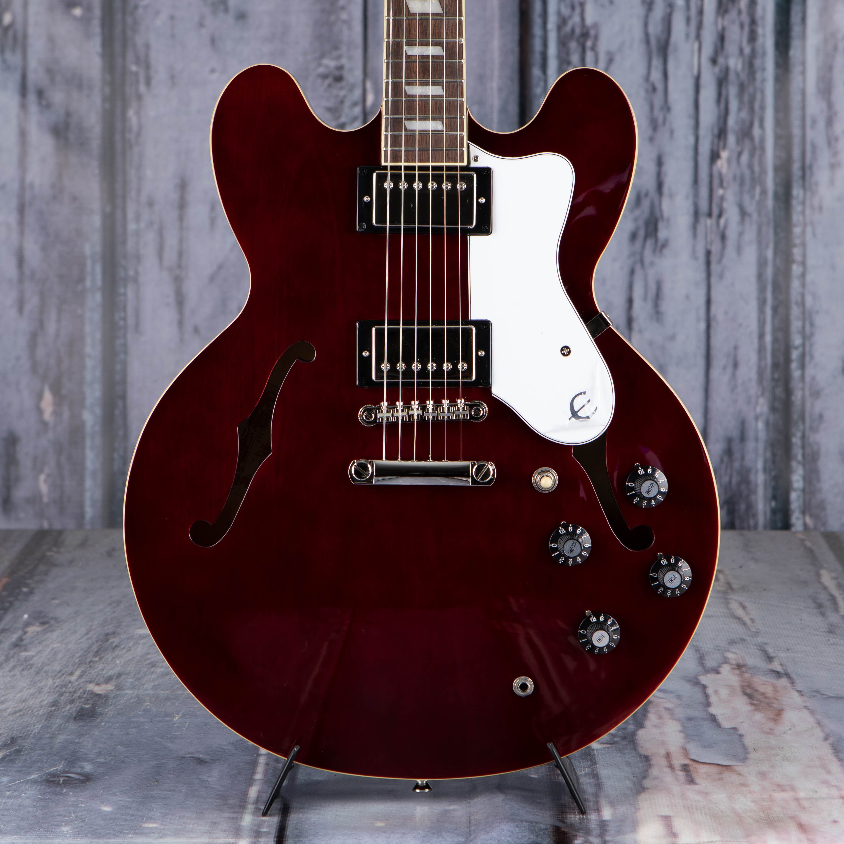 Epiphone Noel Gallagher Riviera Semi-Hollowbody Guitar, Dark Wine Red