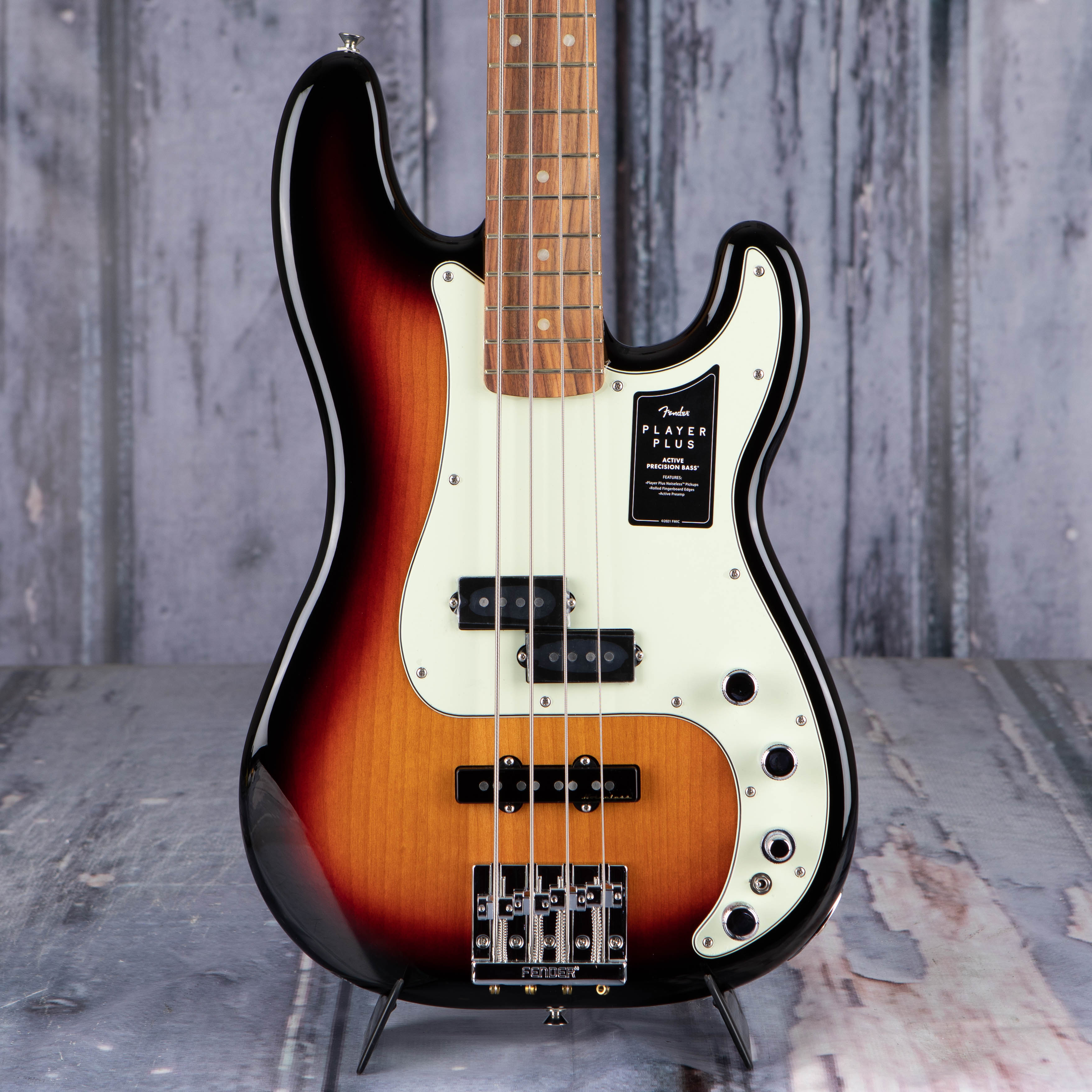 Fender Player Plus Precision Bass Guitar, 3-Color Sunburst
