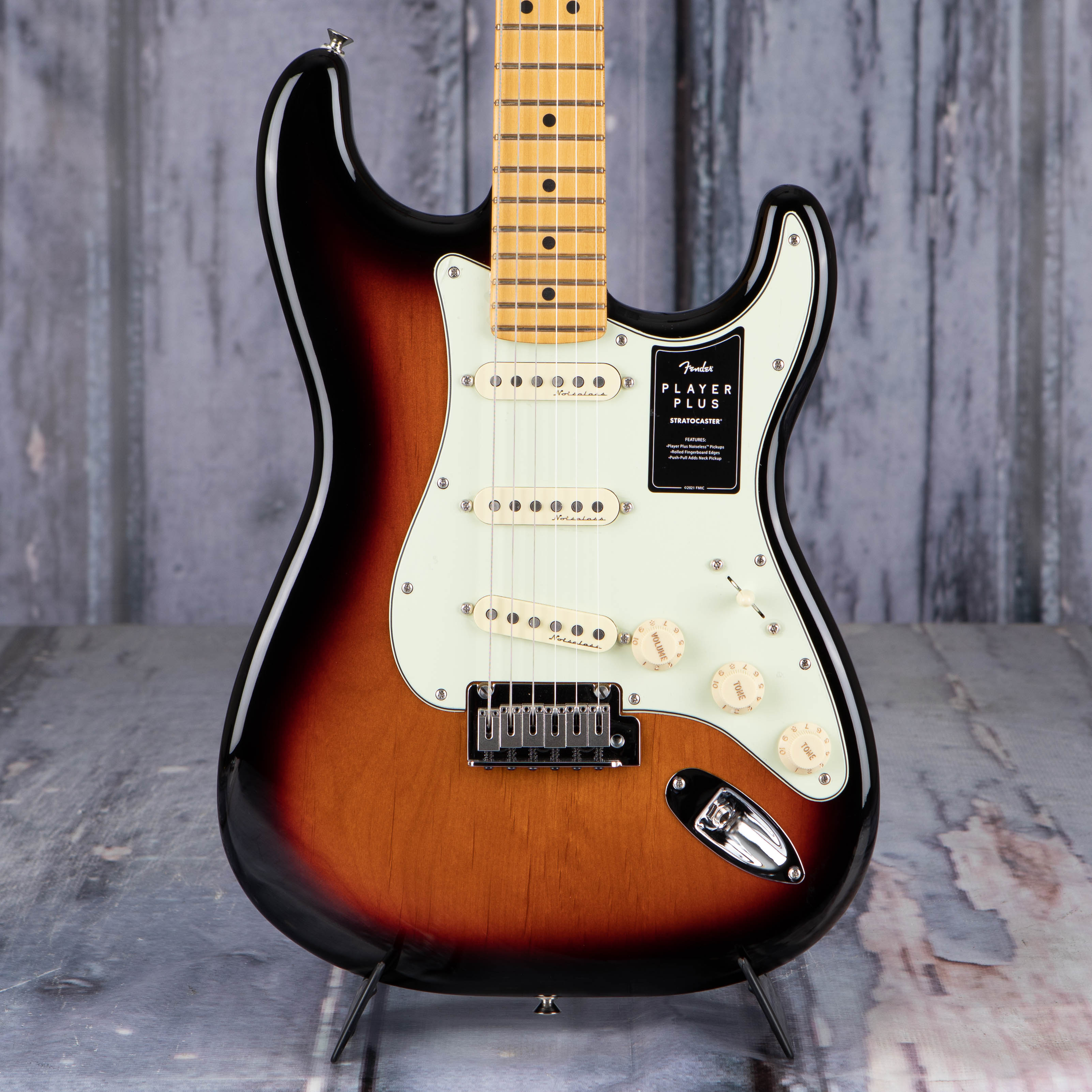 Fender Player Plus Stratocaster Electric Guitar, 3-Color Sunburst