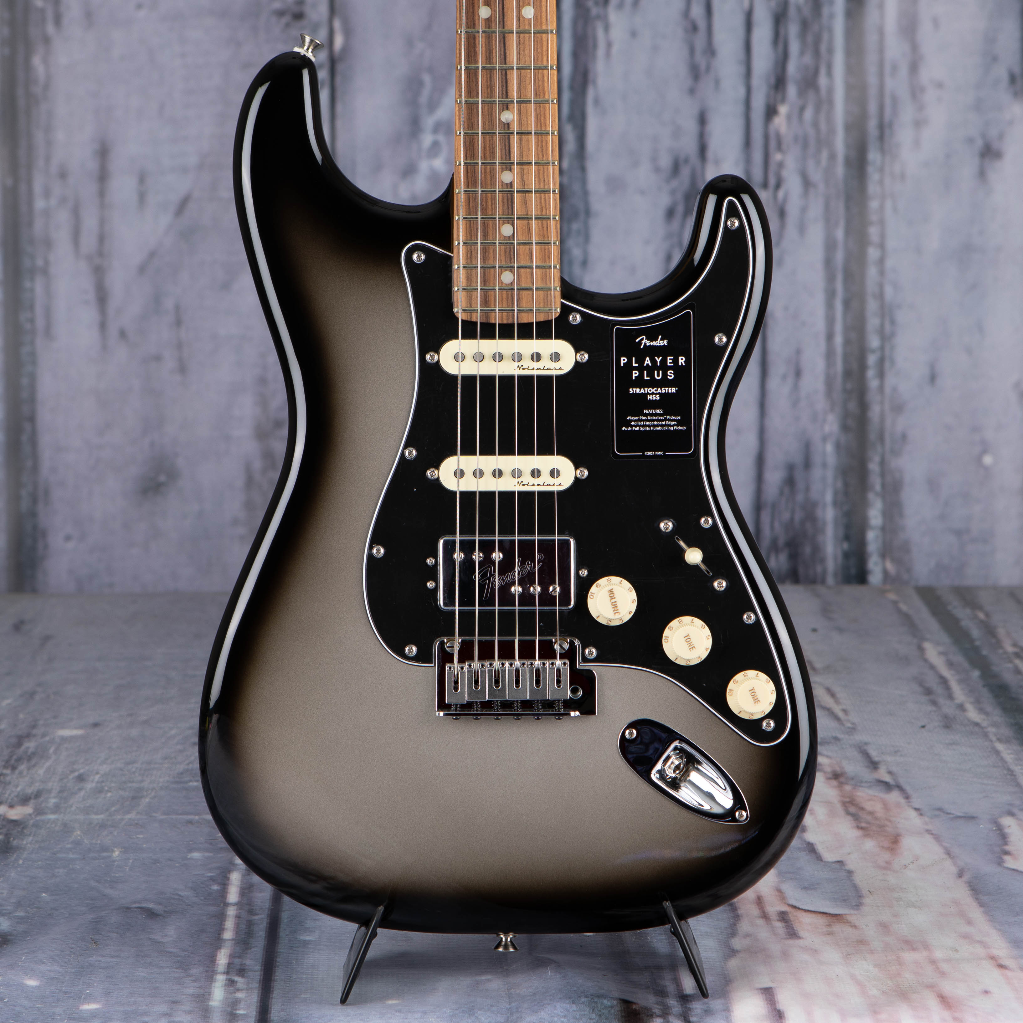 Fender Player Plus Stratocaster HSS Electric Guitar, Silverburst