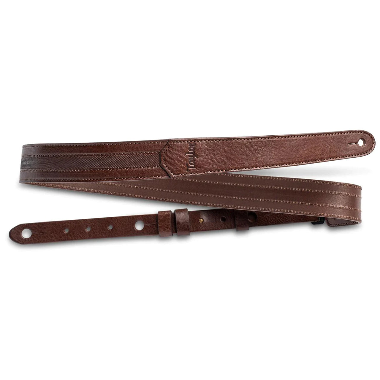 Taylor 1.5" Slim Vegan Leather Guitar Strap, Chocolate Brown Sequin