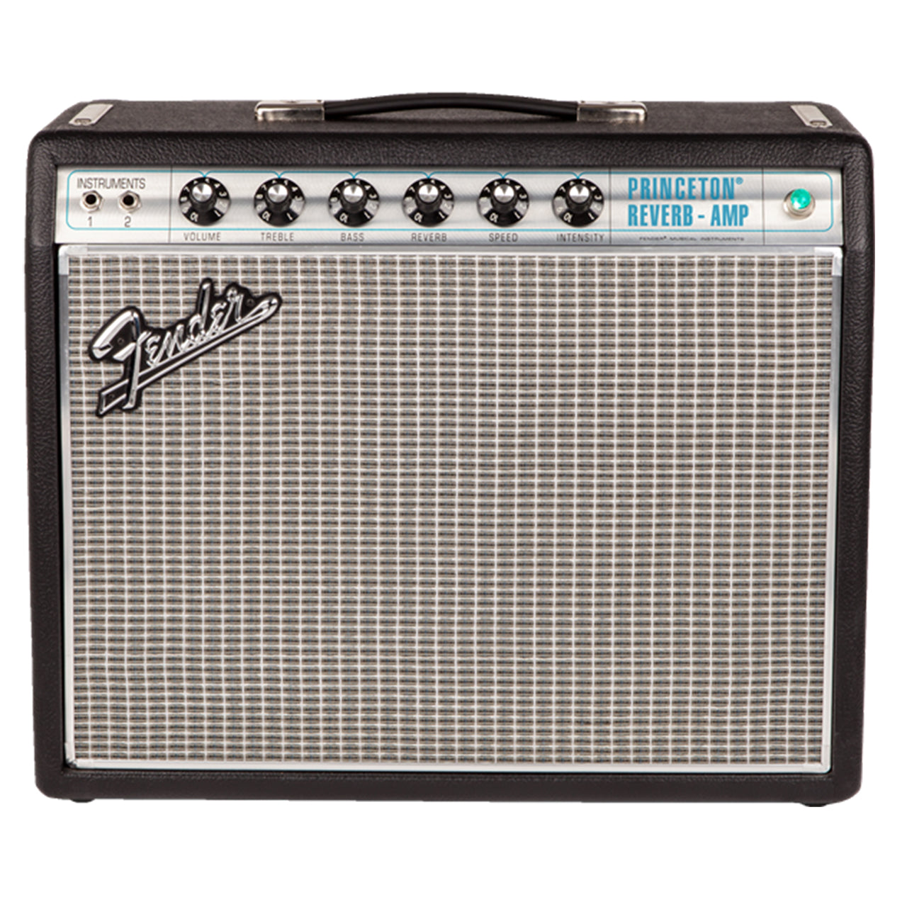 Fender '68 Custom Princeton Reverb Combo Amplifier, Silver and Blue