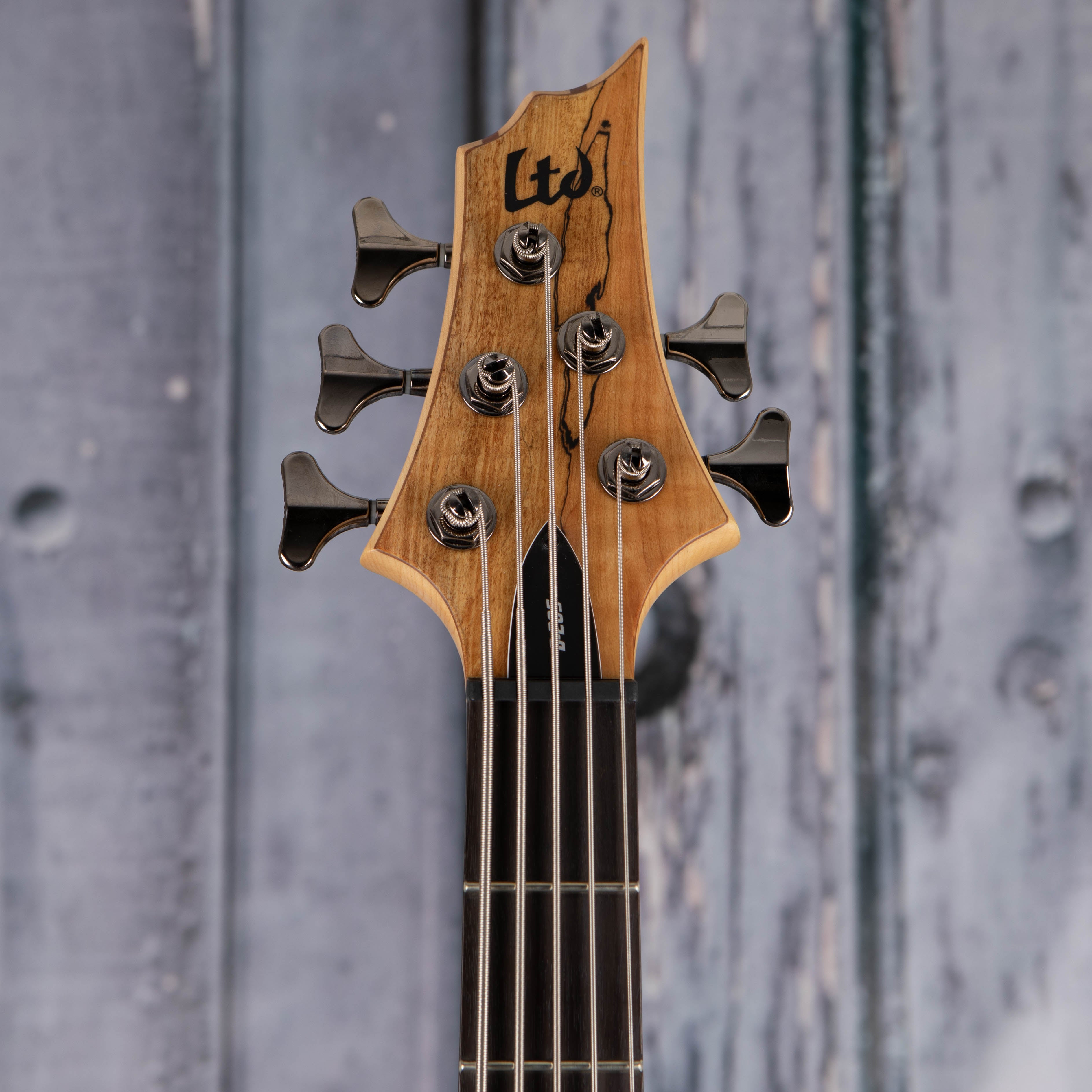 ESP LTD B-205SM Electric Bass Guitar, Natural Satin, front headstock