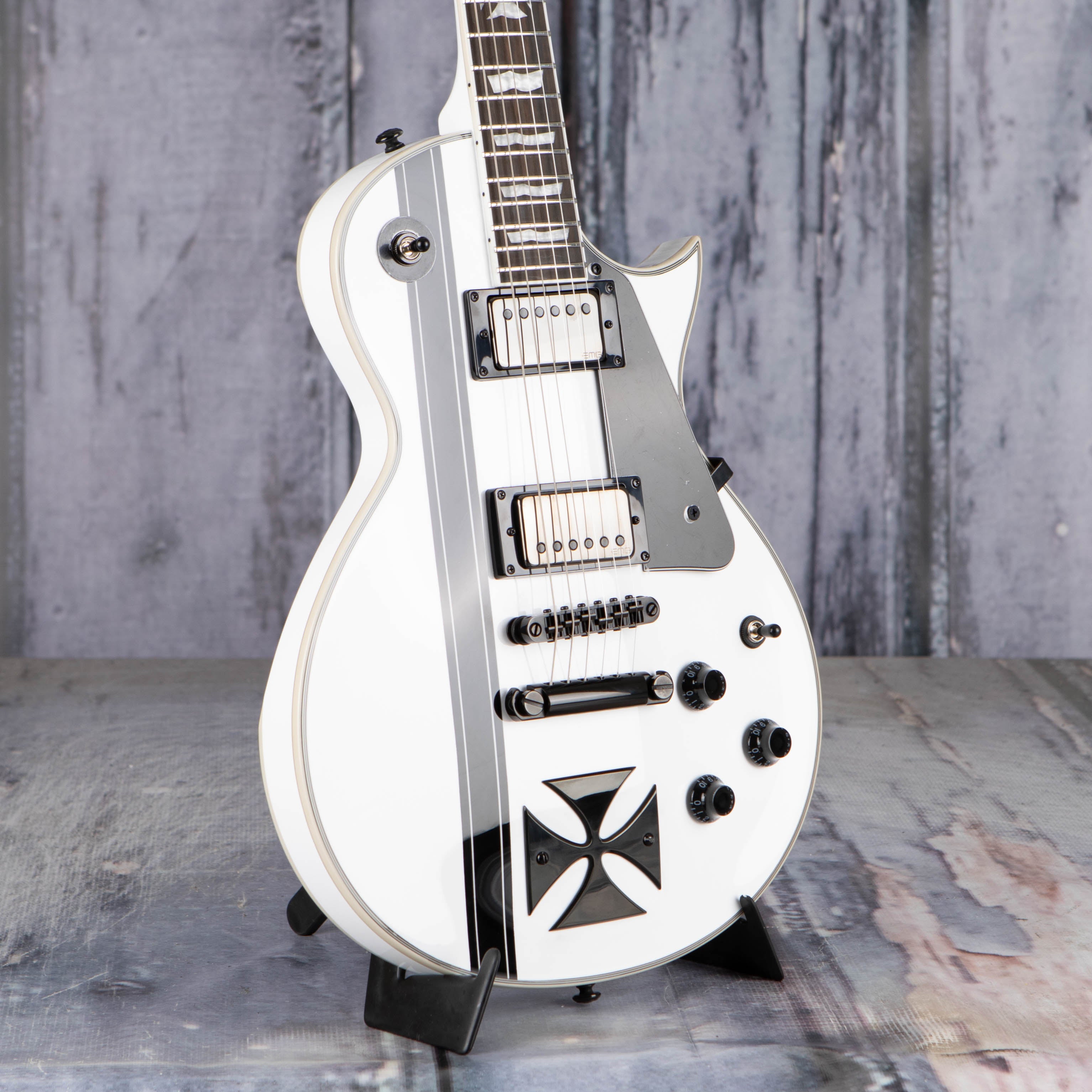 ESP LTD Iron Cross James Hetfield Signature Series Snow White For Sale Replay Guitar Exchange