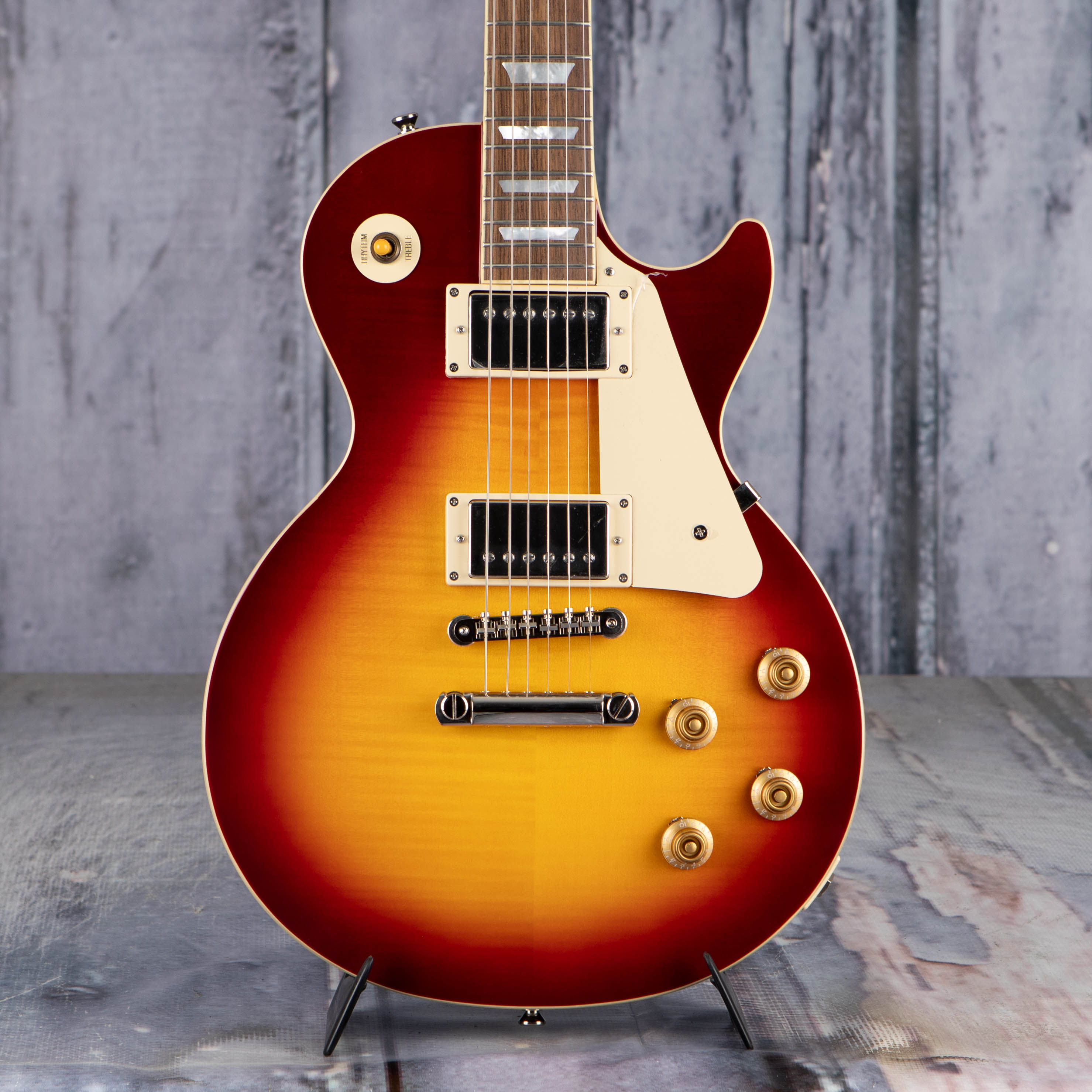 Epiphone 1959 Les Paul Standard Electric Guitar, Factory Burst, front closeup