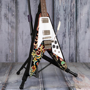 Epiphone Jimi Hendrix "Love Drops" Flying V Electric Guitar, Ebony, angle