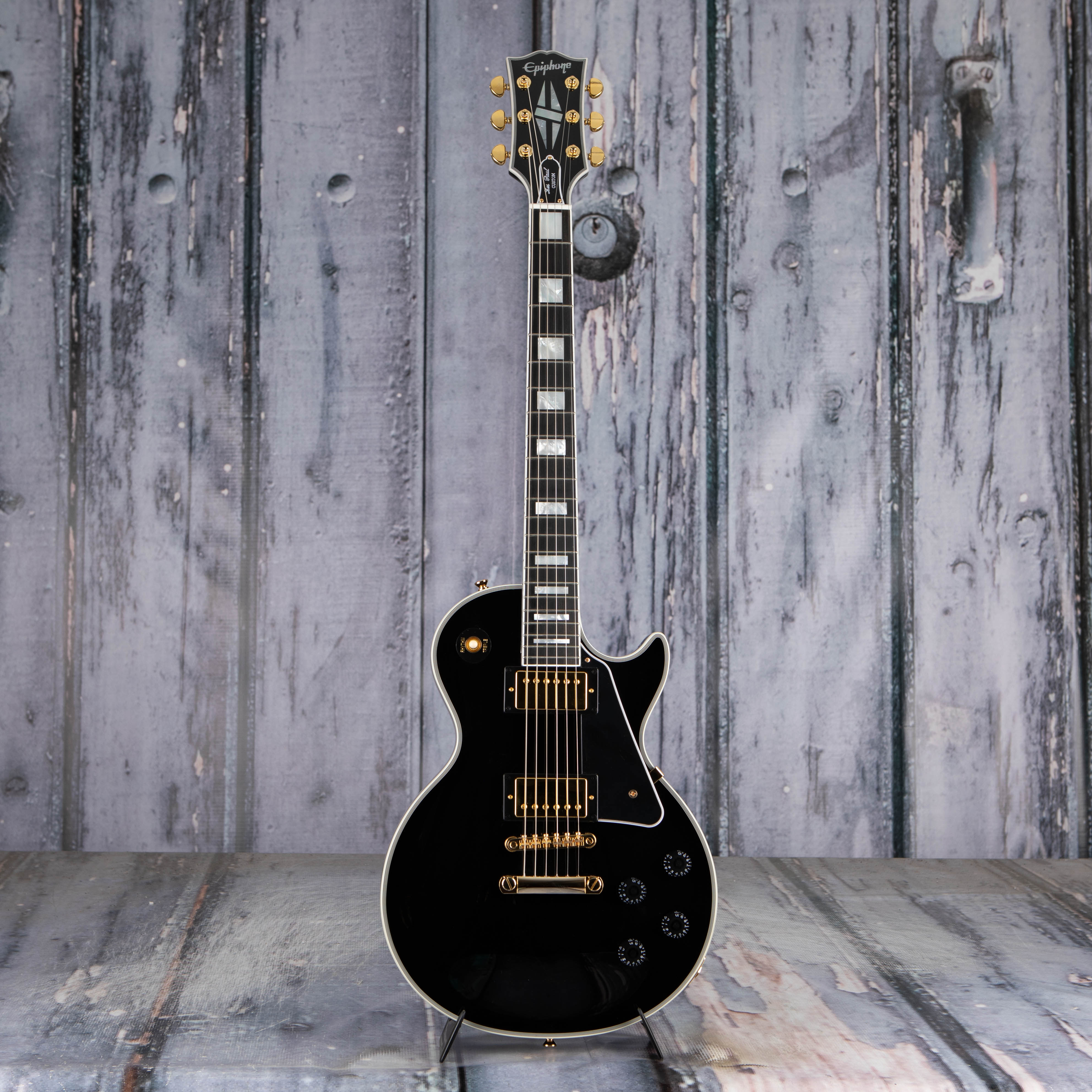 Epiphone Les Paul Custom Electric Guitar, Ebony, front