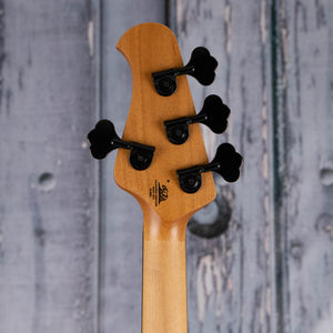 Ernie Ball Music Man DarkRay Electric Bass Guitar, Starry Night, back headstock