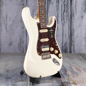 Fender American Professional II Stratocaster Electric Guitar, HSS, Olympic White, angle