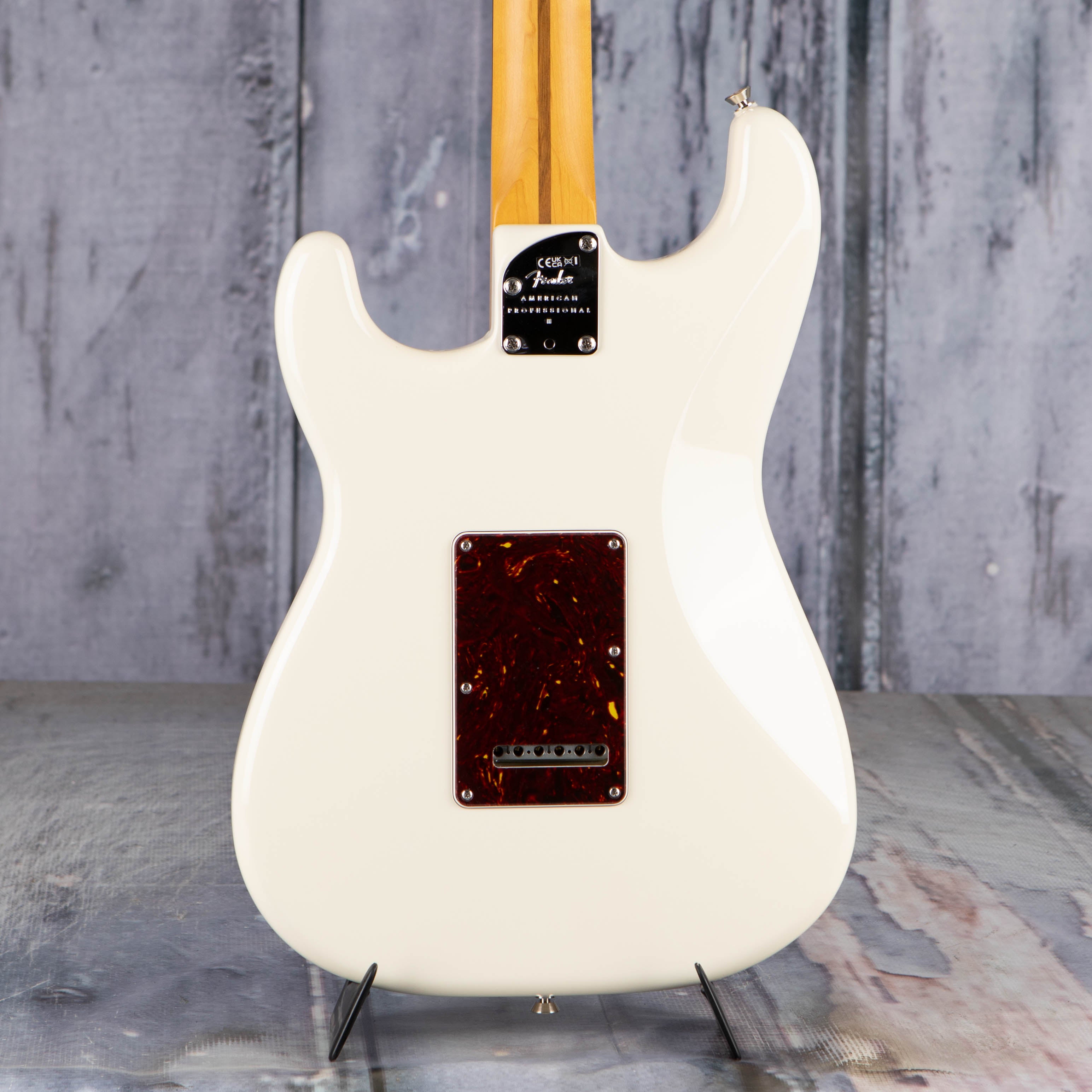 Fender American Professional II Stratocaster Electric Guitar, HSS, Olympic White, back closeup