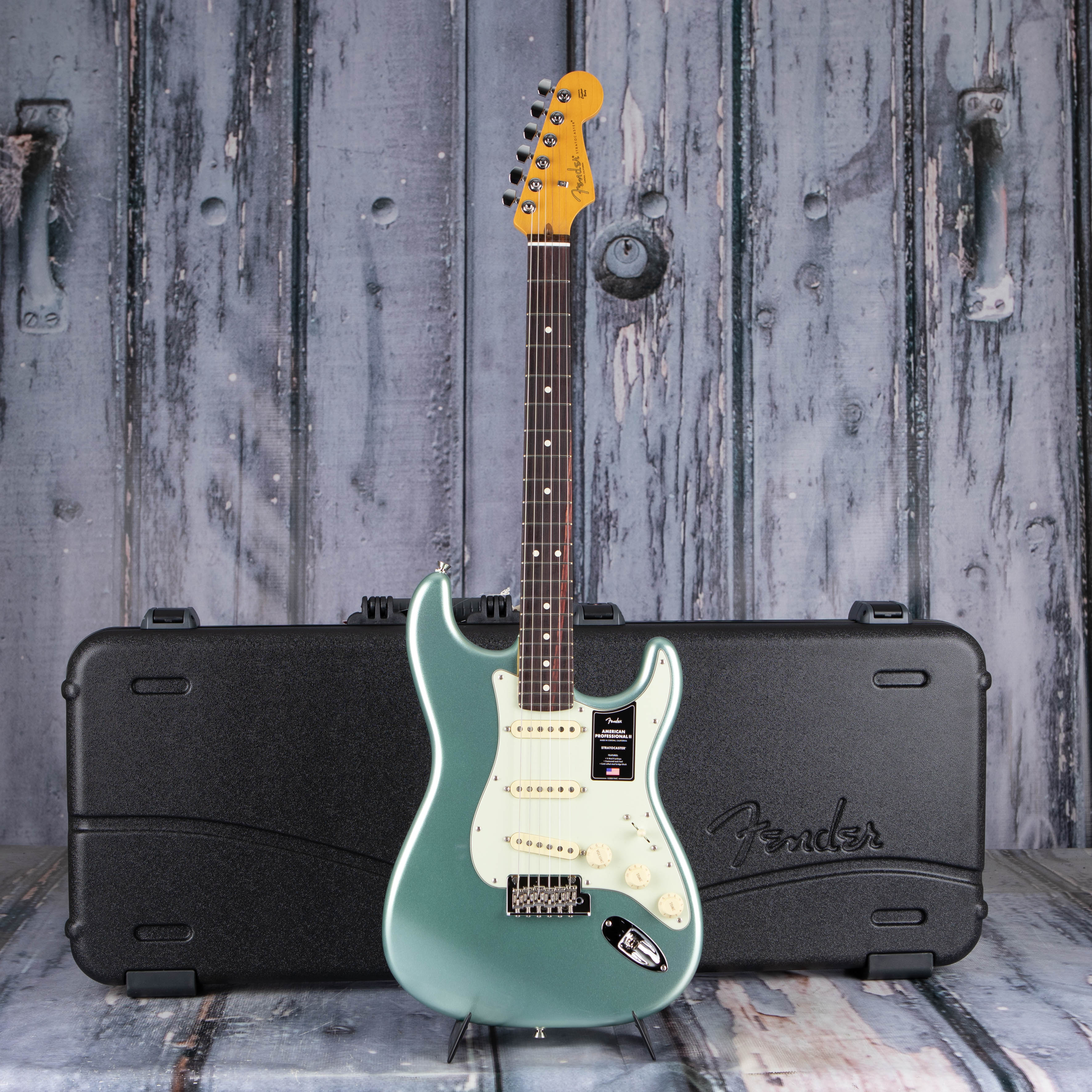 Fender American Professional II Stratocaster Electric Guitar, Mystic Surf Green, case