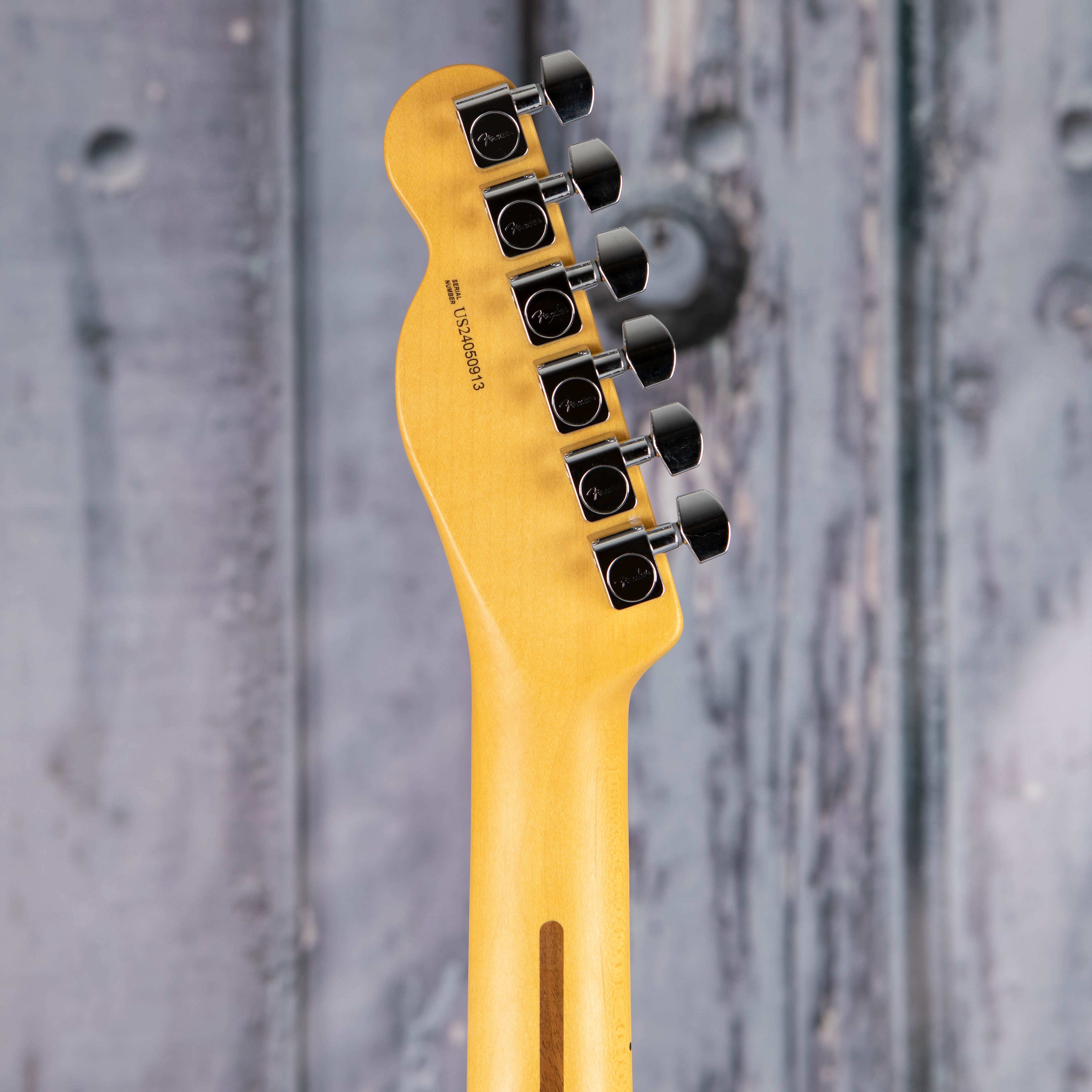 Fender American Professional II Telecaster Electric Guitar, Butterscotch Blonde, back headstock