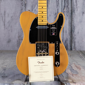 Fender American Professional II Telecaster Electric Guitar, Butterscotch Blonde, coa