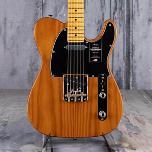 Fender American Professional II Telecaster Electric Guitar, Roasted Pine, front closeup