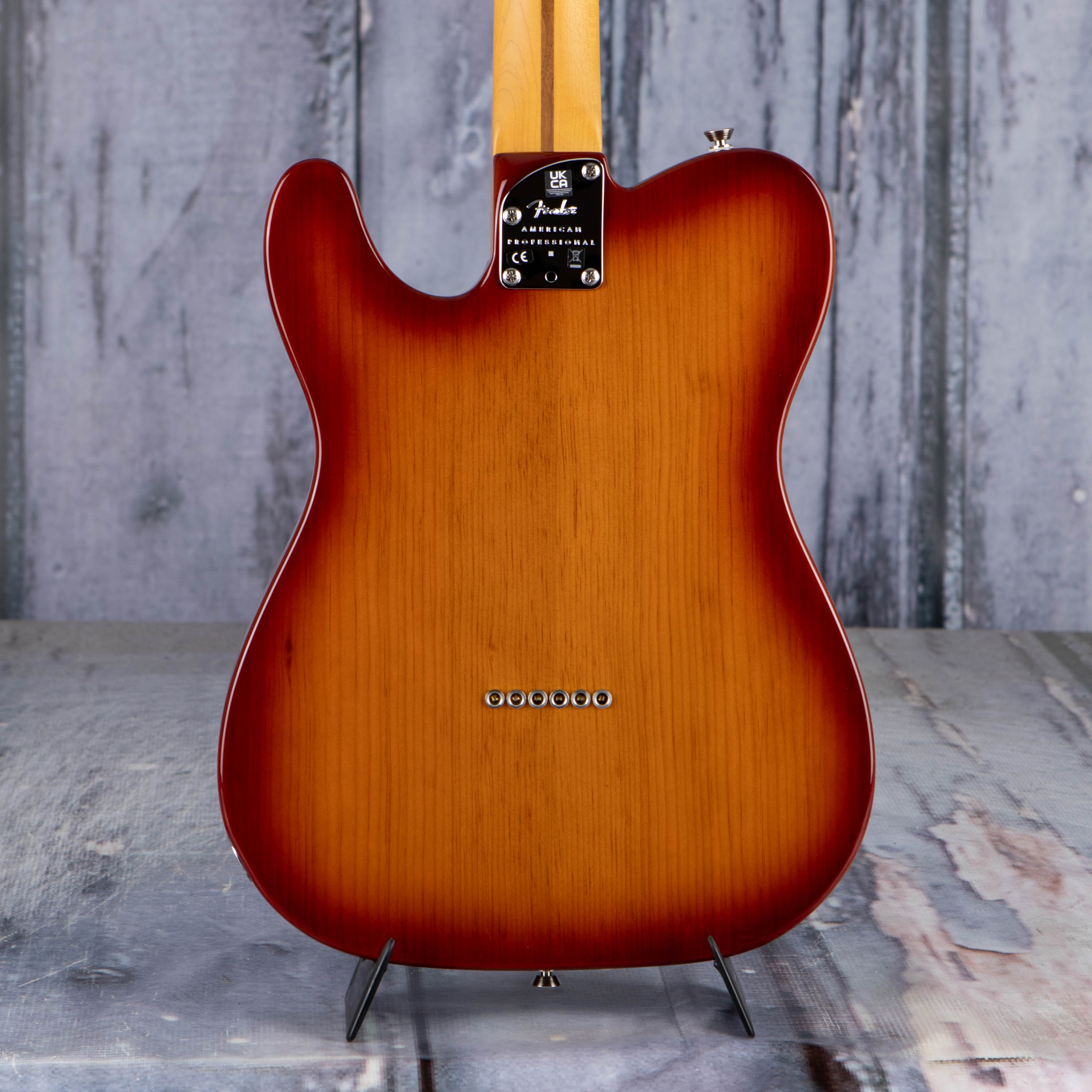 Fender American Professional II Telecaster Electric Guitar, Sienna Sunburst, back closeup