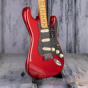 Fender American Ultra II Stratocaster Electric Guitar, Sinister Red, angle