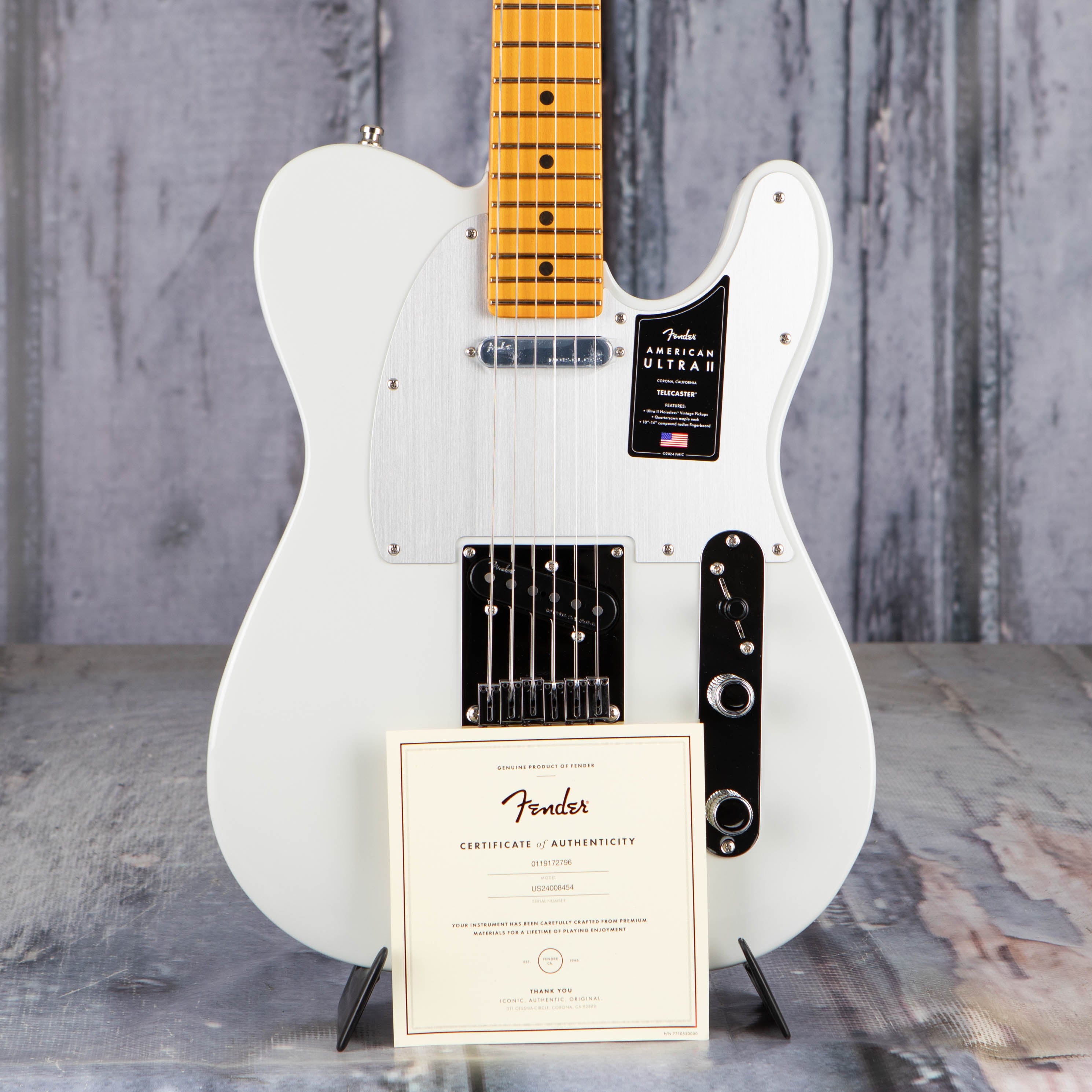 Fender American Ultra II Telecaster Electric Guitar, Avalanche, coa