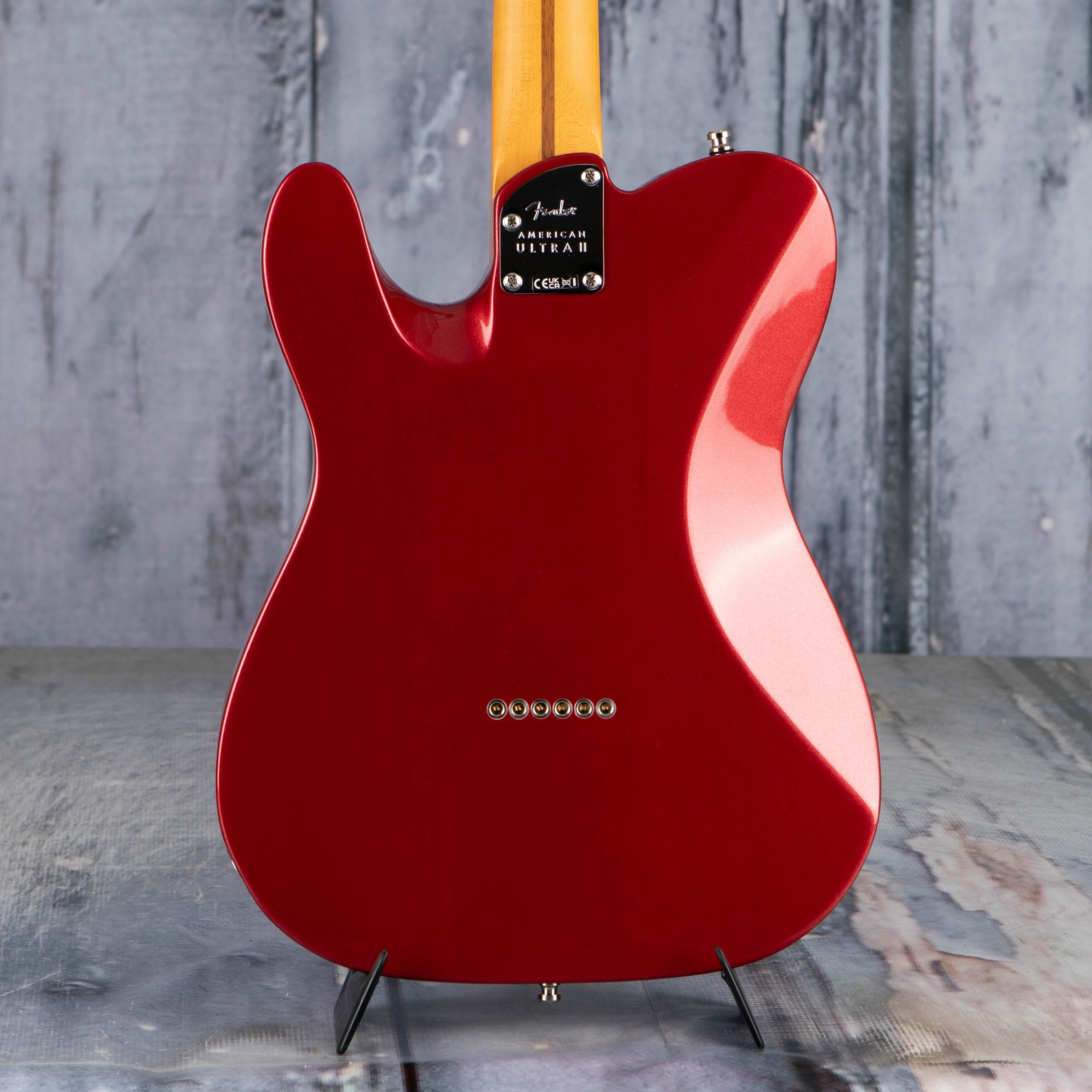 Fender American Ultra II Telecaster Electric Guitar, Sinister Red, back closeup