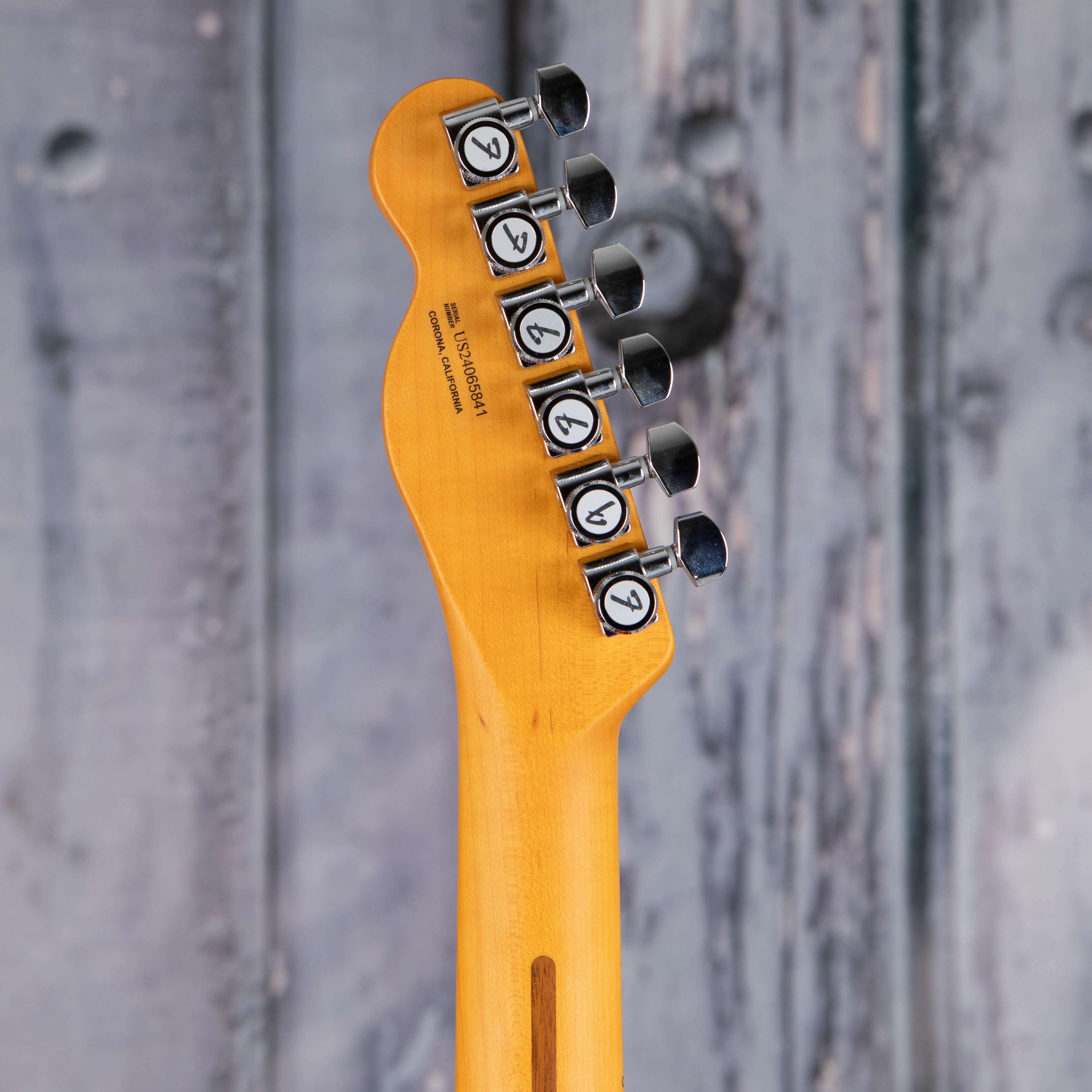 Fender American Ultra II Telecaster Electric Guitar, Sinister Red, back headstock