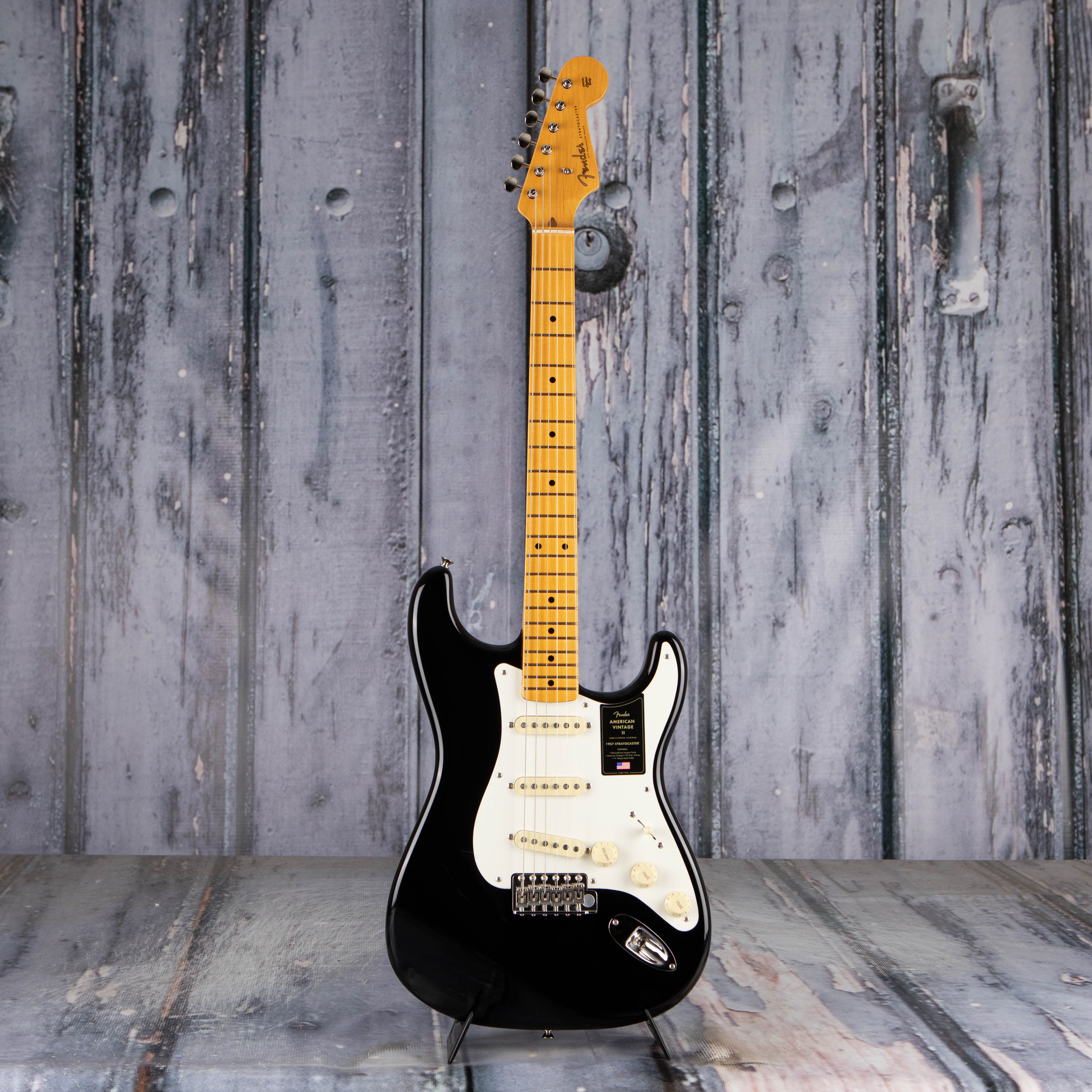 Fender American Vintage II 1957 Stratocaster Electric Guitar, Black, front