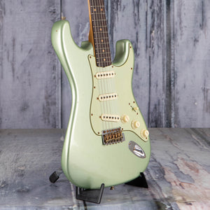 Fender Custom Shop 1959 Stratocaster Journeyman Relic Electric Guitar, Faded Aged Sage Green Metallic, angle