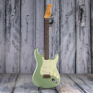 Fender Custom Shop 1959 Stratocaster Journeyman Relic Electric Guitar, Faded Aged Sage Green Metallic, front