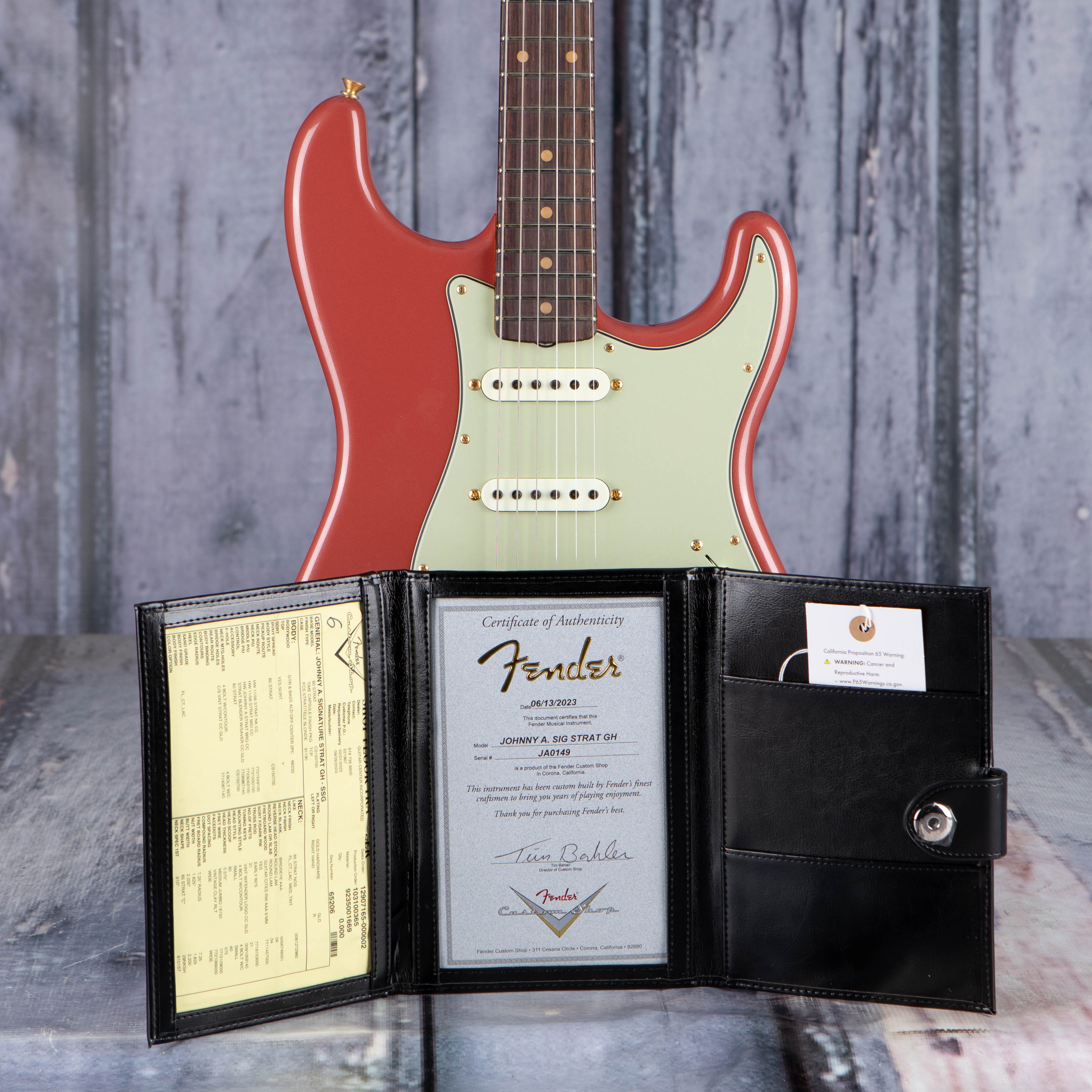 Fender Custom Shop Johnny A. Signature Stratocaster Time Capsule, Sunset  Glow Metallic with Gold Hardware