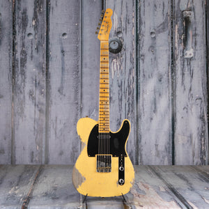 Fender Custom Shop Limited 1950 Double Esquire Heavy Relic Electric Guitar, Faded Aged Nocaster Blonde, front