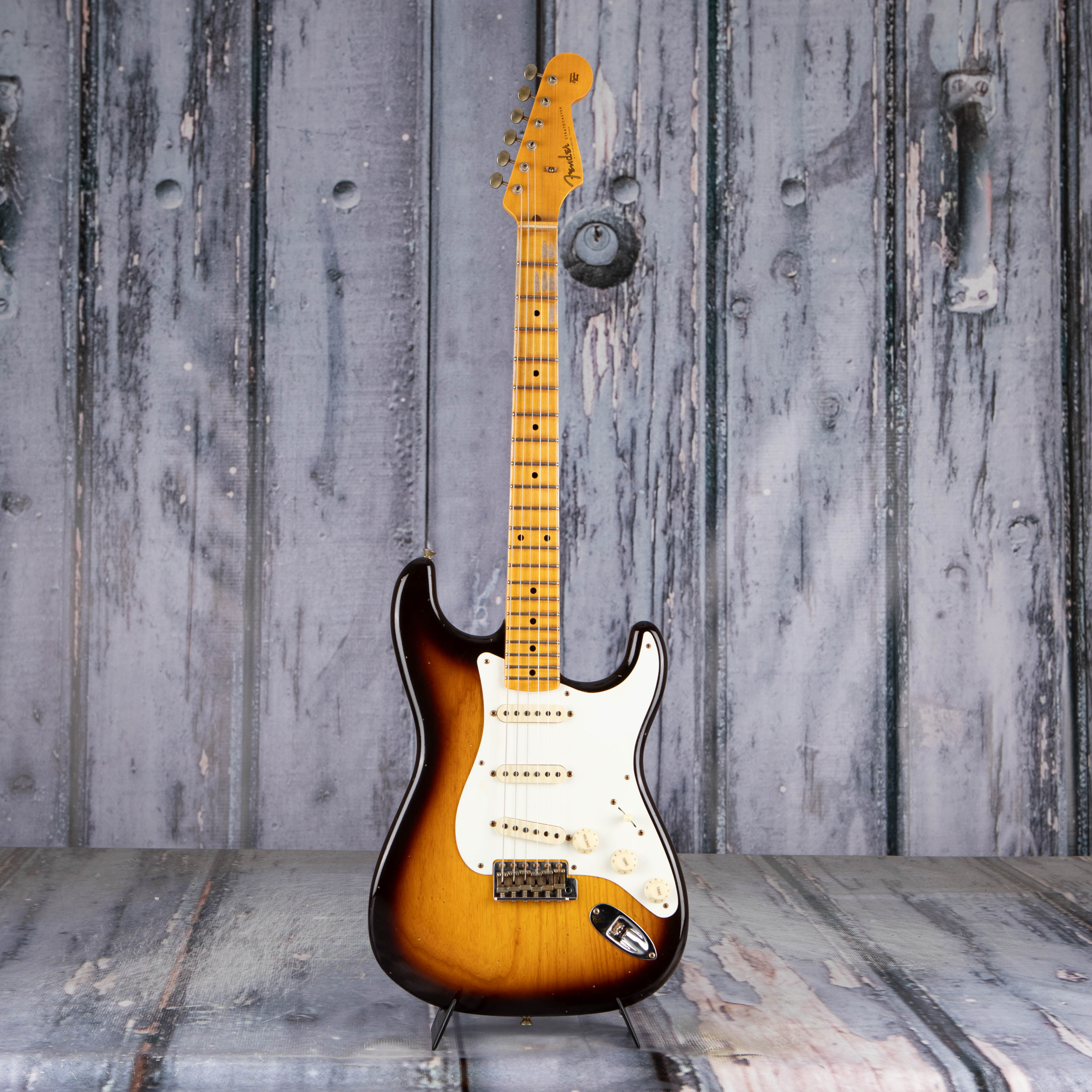 Fender Custom Shop Limited 1956 Stratocaster Journeyman Relic Electric Guitar, Chocolate 3-Tone Sunburst, front