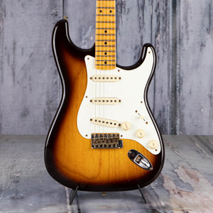 Fender Custom Shop Limited 1956 Stratocaster Journeyman Relic Electric Guitar, Chocolate 3-Tone Sunburst, front closeup