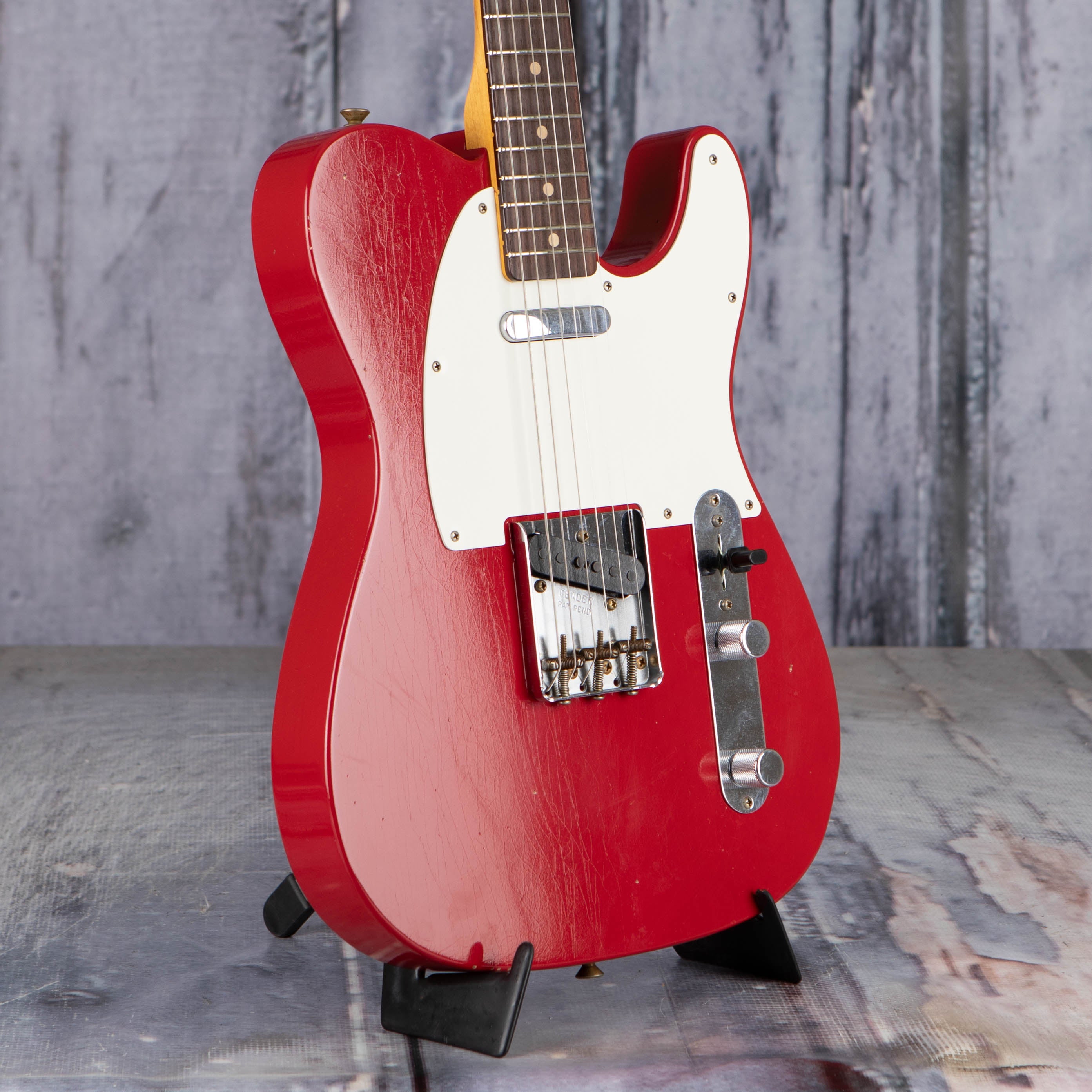 Fender Custom Shop Limited 1959 Telecaster Journeyman Relic Electric Guitar, Aged Dakota Red, angle