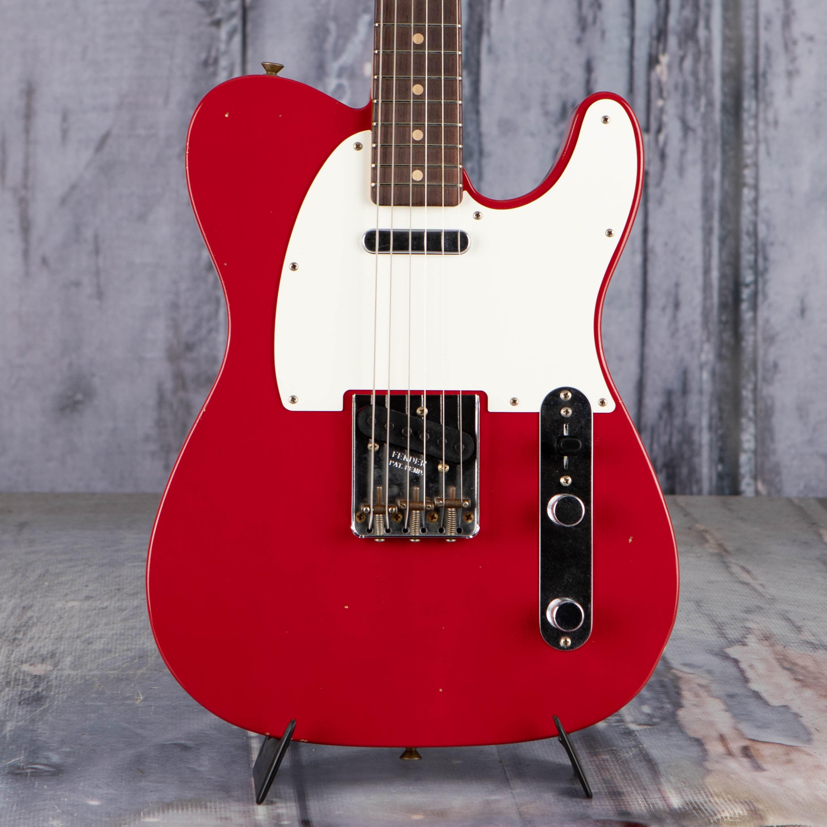 Fender Custom Shop Limited 1959 Telecaster Journeyman Relic Electric Guitar, Aged Dakota Red, front closeup