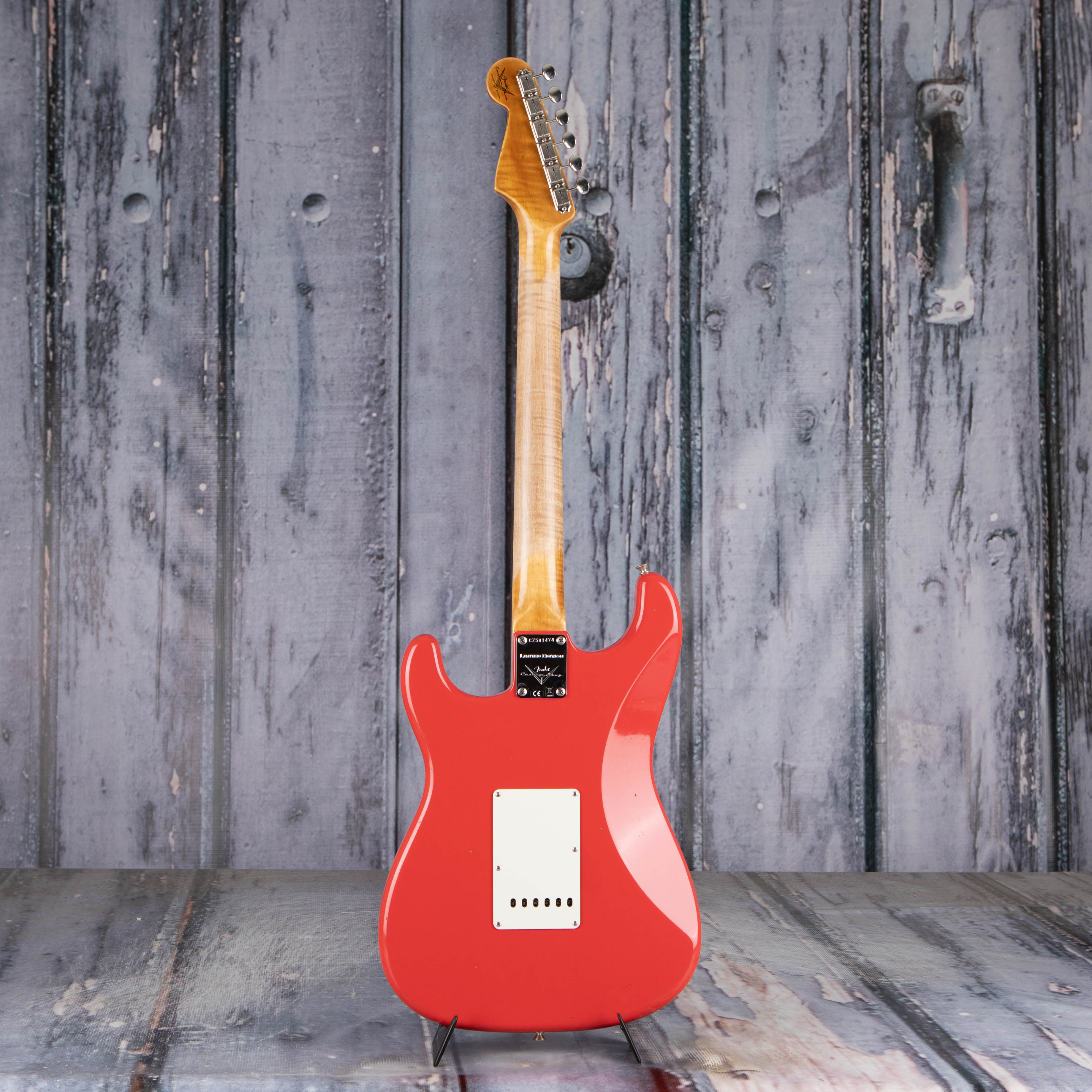 Fender Custom Shop Limited 1963 Stratocaster Journeyman Relic Closet Classic Electric Guitar, Aged Fiesta Red, back