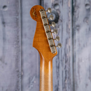 Fender Custom Shop Limited 1963 Stratocaster Relic Electric Guitar, Aged Lake Placid Blue, back headstock