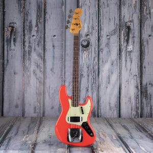 Fender Custom Shop Limited 1964 Jazz Bass Journeyman Relic Electric Bass Guitar, Aged Fiesta Red, front