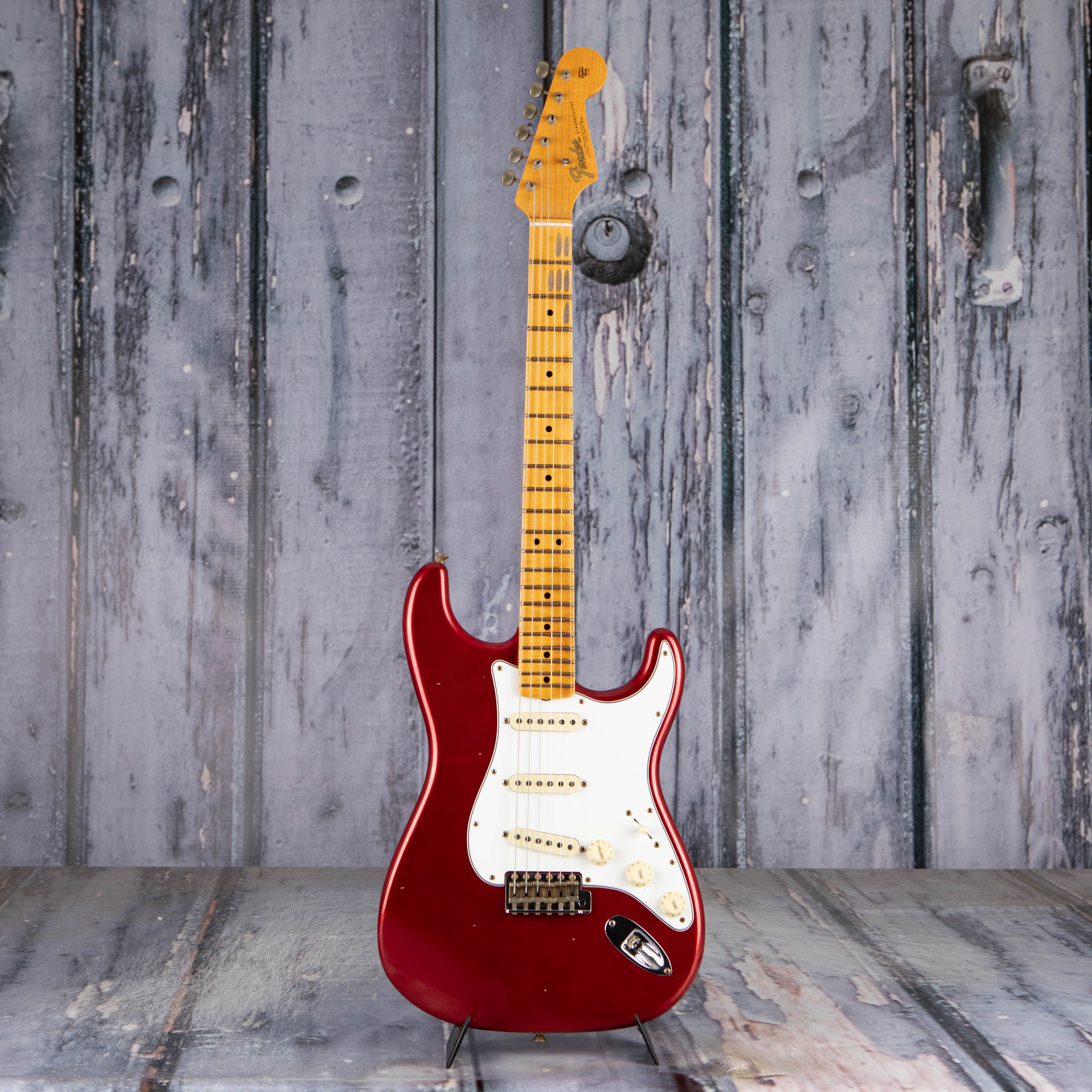 Fender Custom Shop Limited 1965 Stratocaster Journeyman Relic Electric Guitar, Aged Fire Mist Red, front