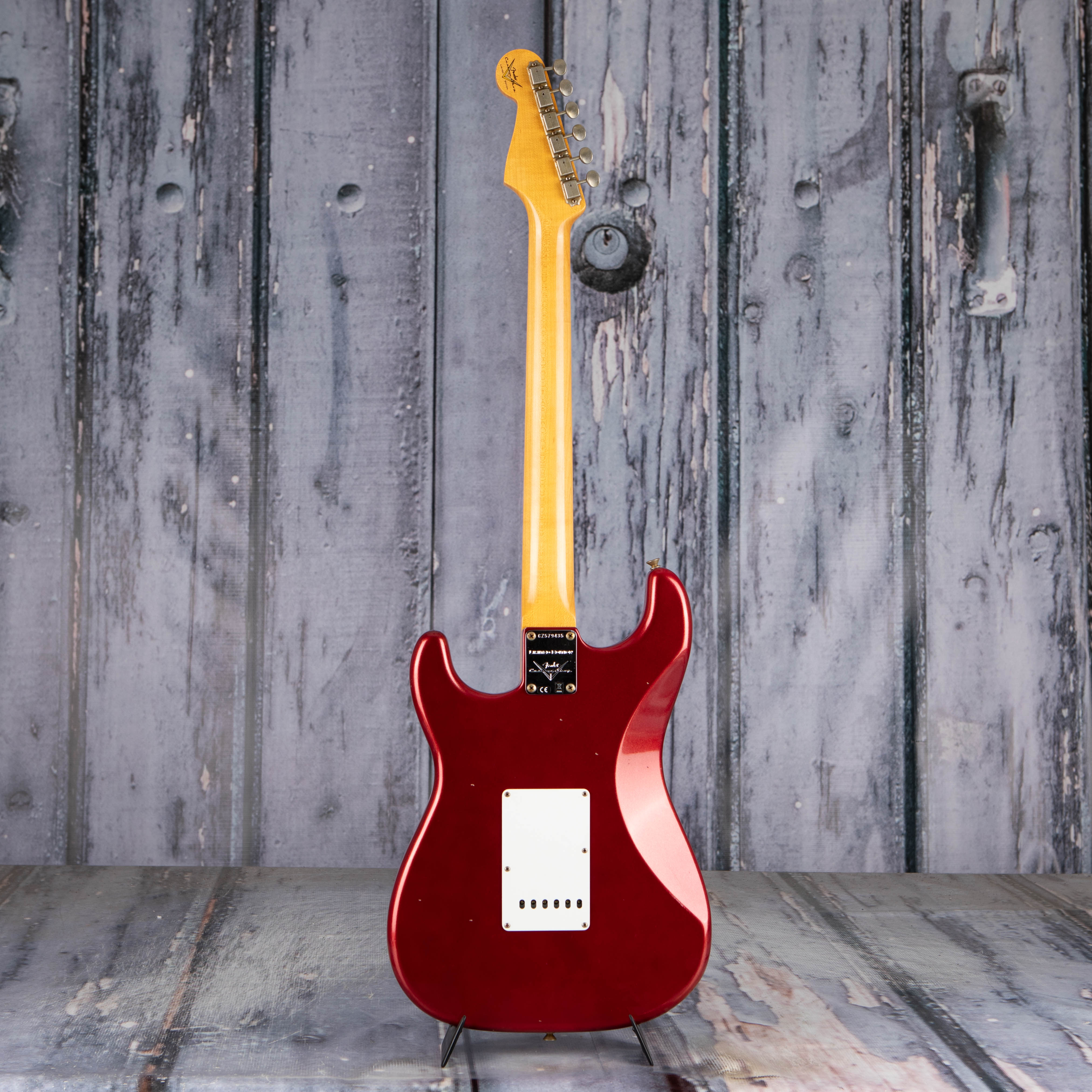 Fender Custom Shop Limited 1965 Stratocaster Journeyman Relic Electric Guitar, Aged Fire Mist Red, back