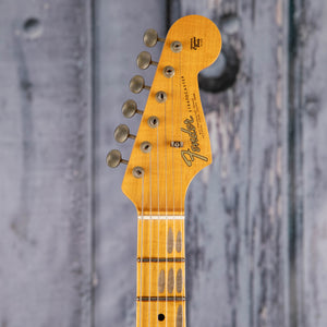 Fender Custom Shop Limited 1965 Stratocaster Journeyman Relic Electric Guitar, Aged Fire Mist Red, front headstock