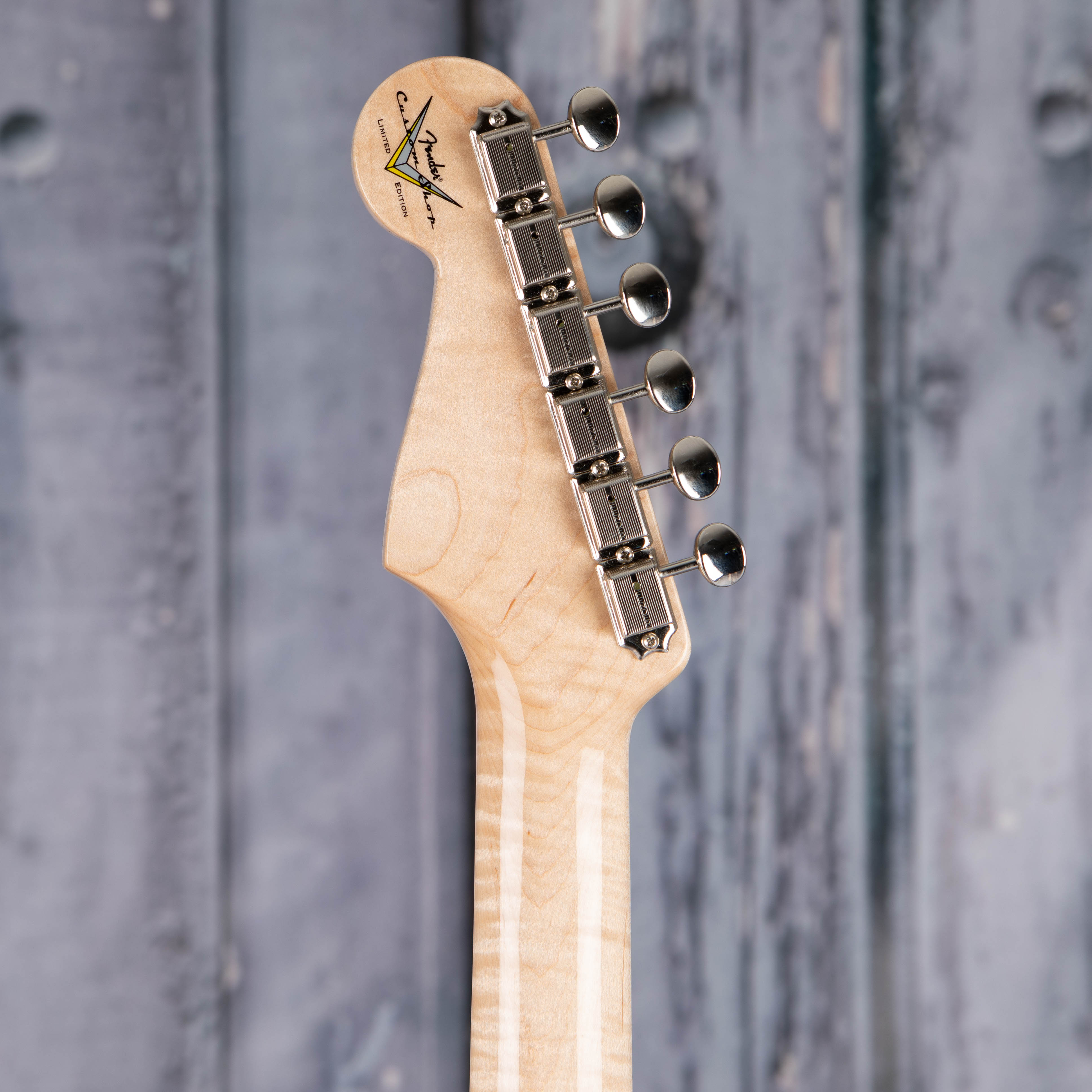 Fender Custom Shop Limited 1965 Stratocaster NOS Electric Guitar, Target 3-Tone Sunburst, back headstock