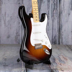 Fender Custom Shop Limited 70th Anniversary 1954 Stratocaster NOS Electric Guitar, Wide Fade 2-Tone Sunburst, angle