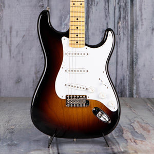 Fender Custom Shop Limited 70th Anniversary 1954 Stratocaster NOS Electric Guitar, Wide Fade 2-Tone Sunburst, front closeup