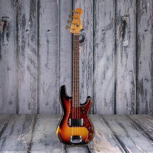 Fender Custom Shop Limited Edition 1963 Precision Bass Heavy Relic Electric Bass Guitar, Faded Aged 3-Color Sunburst, front