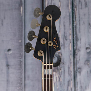 Fender Custom Shop Limited Edition Precision Bass Special Journeyman Relic Bass Guitar, Aged Charcoal Frost Metallic, front headstock