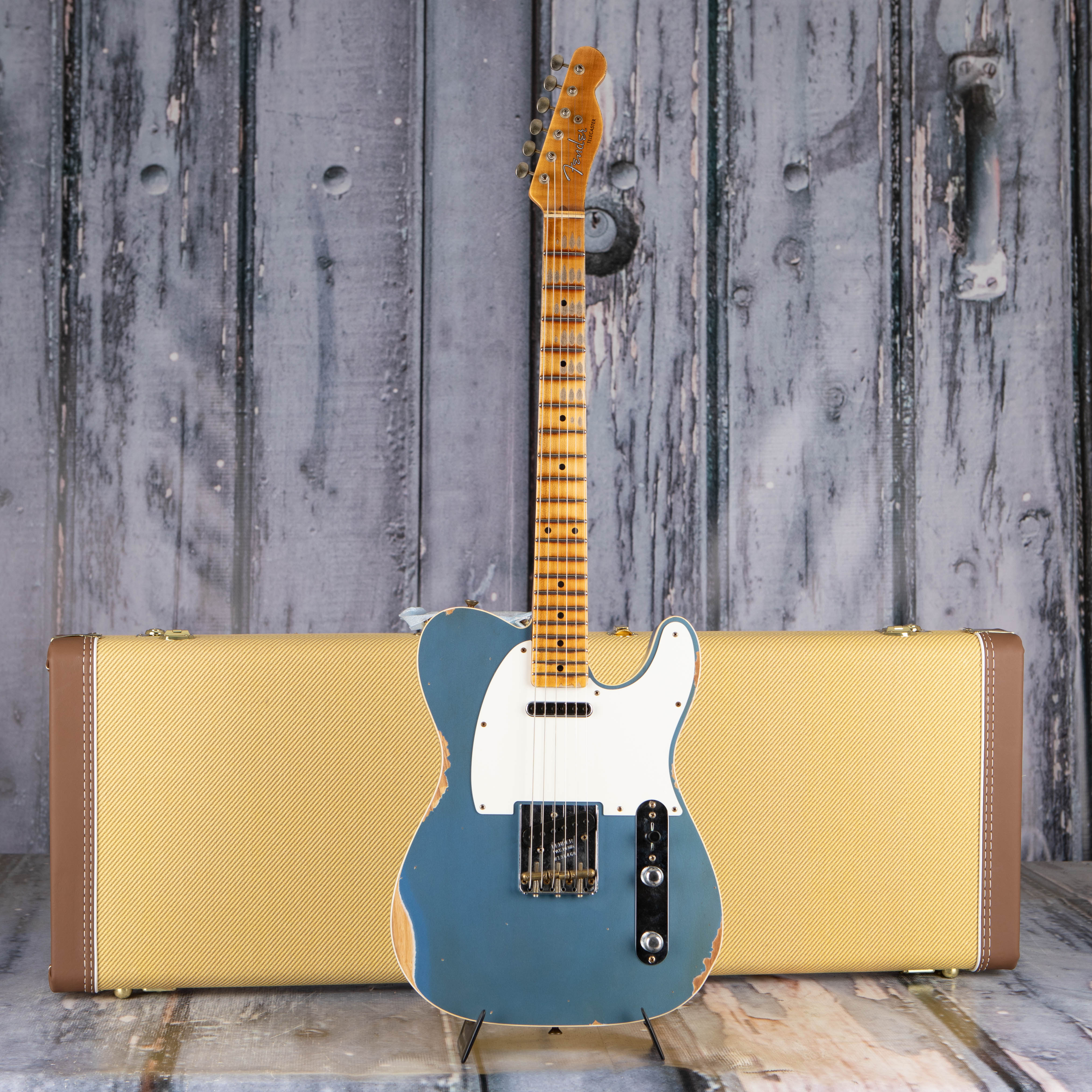 Fender Custom Shop Limited Tomatillo Tele Custom Relic Electric Guitar, Super Faded Aged Lake Placid Blue, case