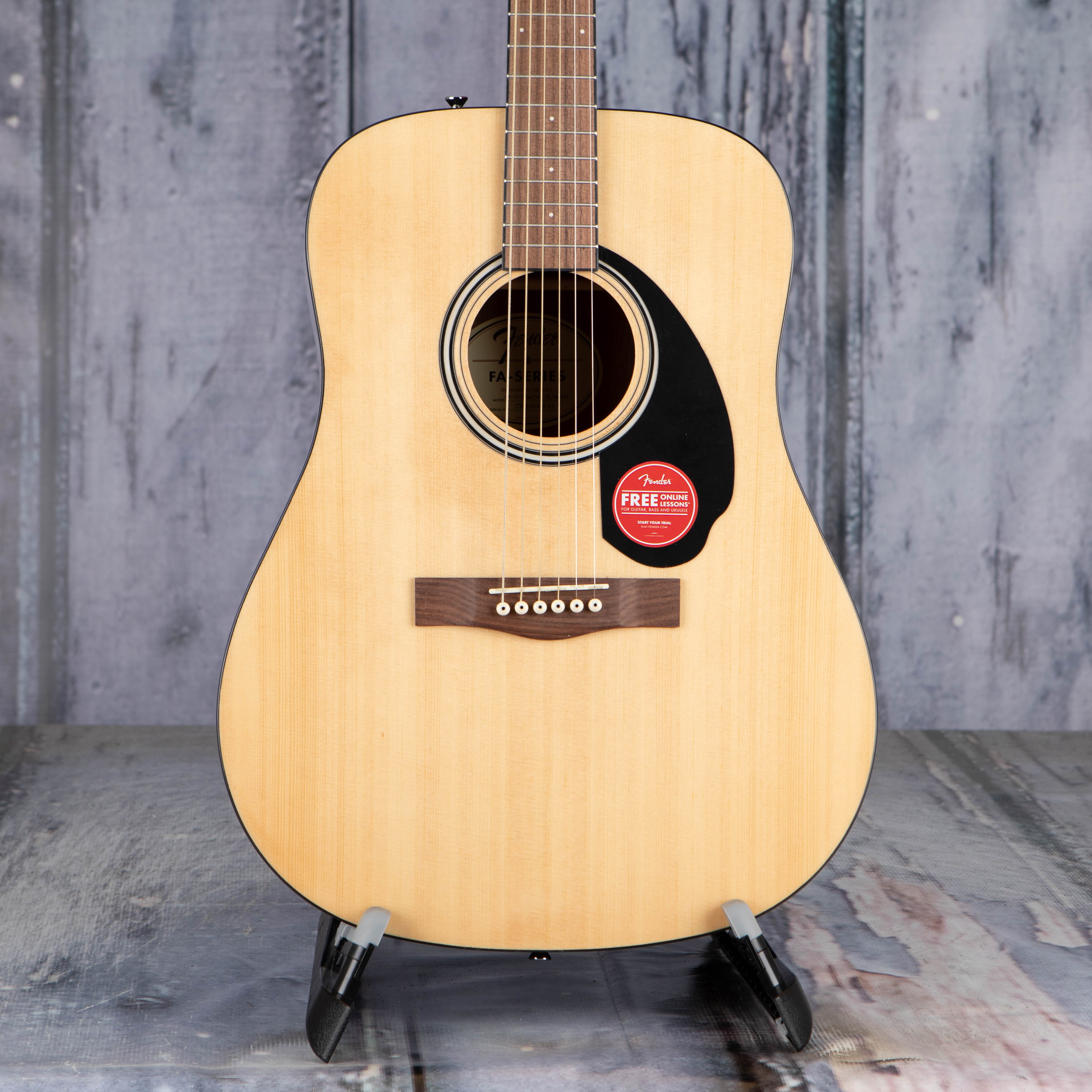 Fender FA-115 Dreadnought Acoustic Guitar Pack, Natural, front closeup