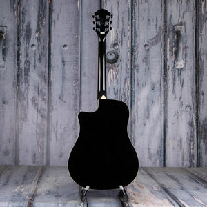 Fender FA-125CE Dreadnought Acoustic/Electric Guitar, Black, back