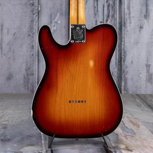 Fender Jason Isbell Custom Telecaster Electric Guitar, 3-Color Chocolate Burst, back closeup