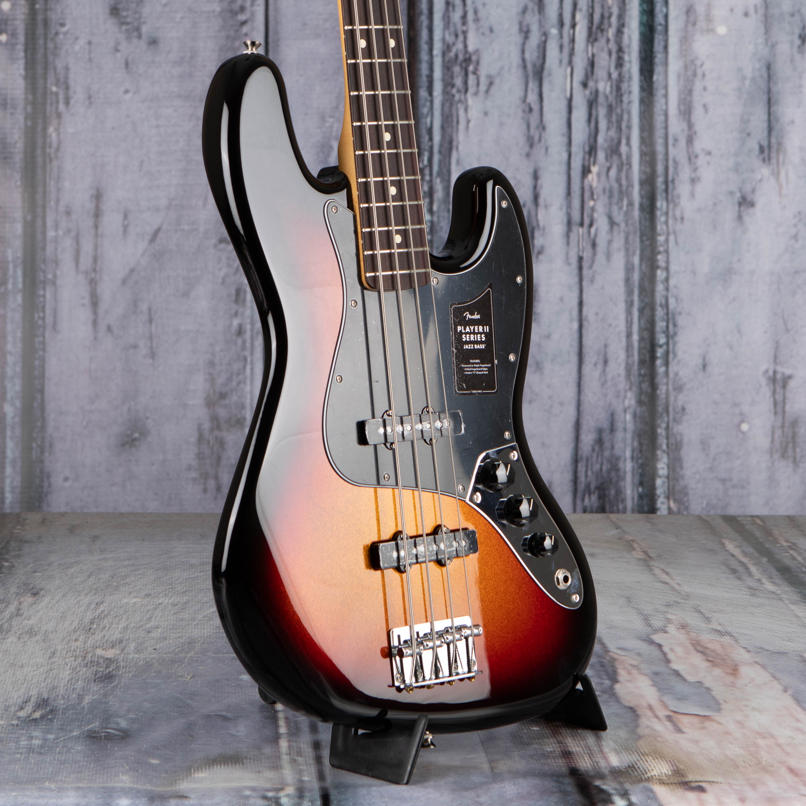 Fender Limited Edition Player II Jazz Bass Guitar, Sparkle 3-Color Sunburst, angle